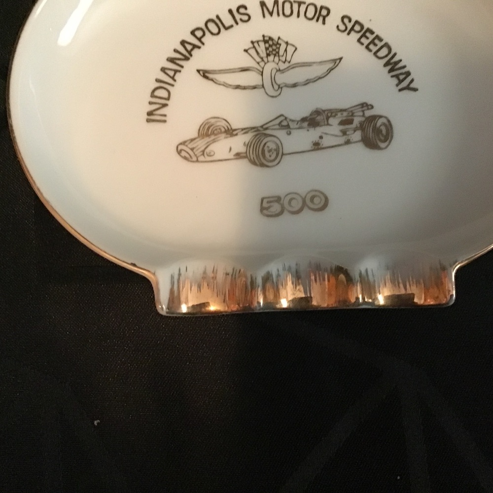 Vintage Indianapolis Motor 500 Speedway Ashtray 22K gold design Parksmith - Picture 7 of 10